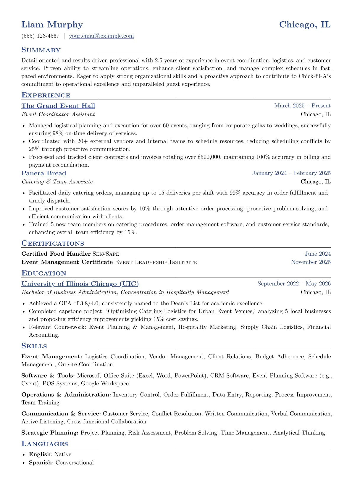Event Management version - Page 1