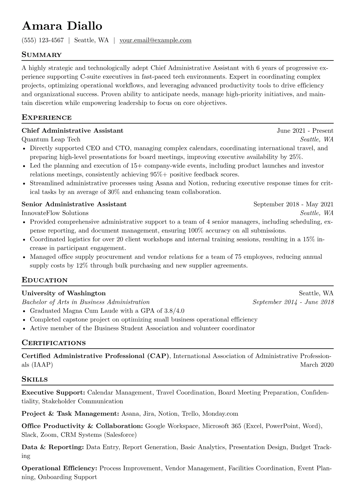 Chief Administrative version - Page 1