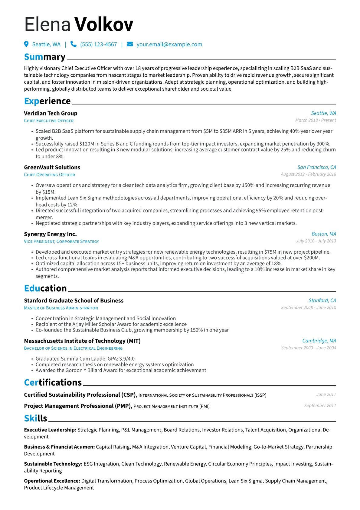 Chief Executive Officer version - Page 1