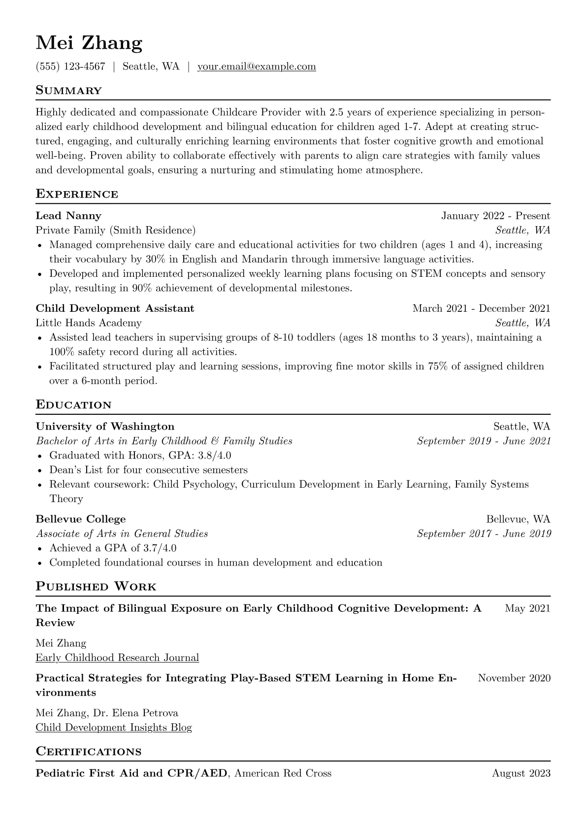 Childcare Provider version - Page 1