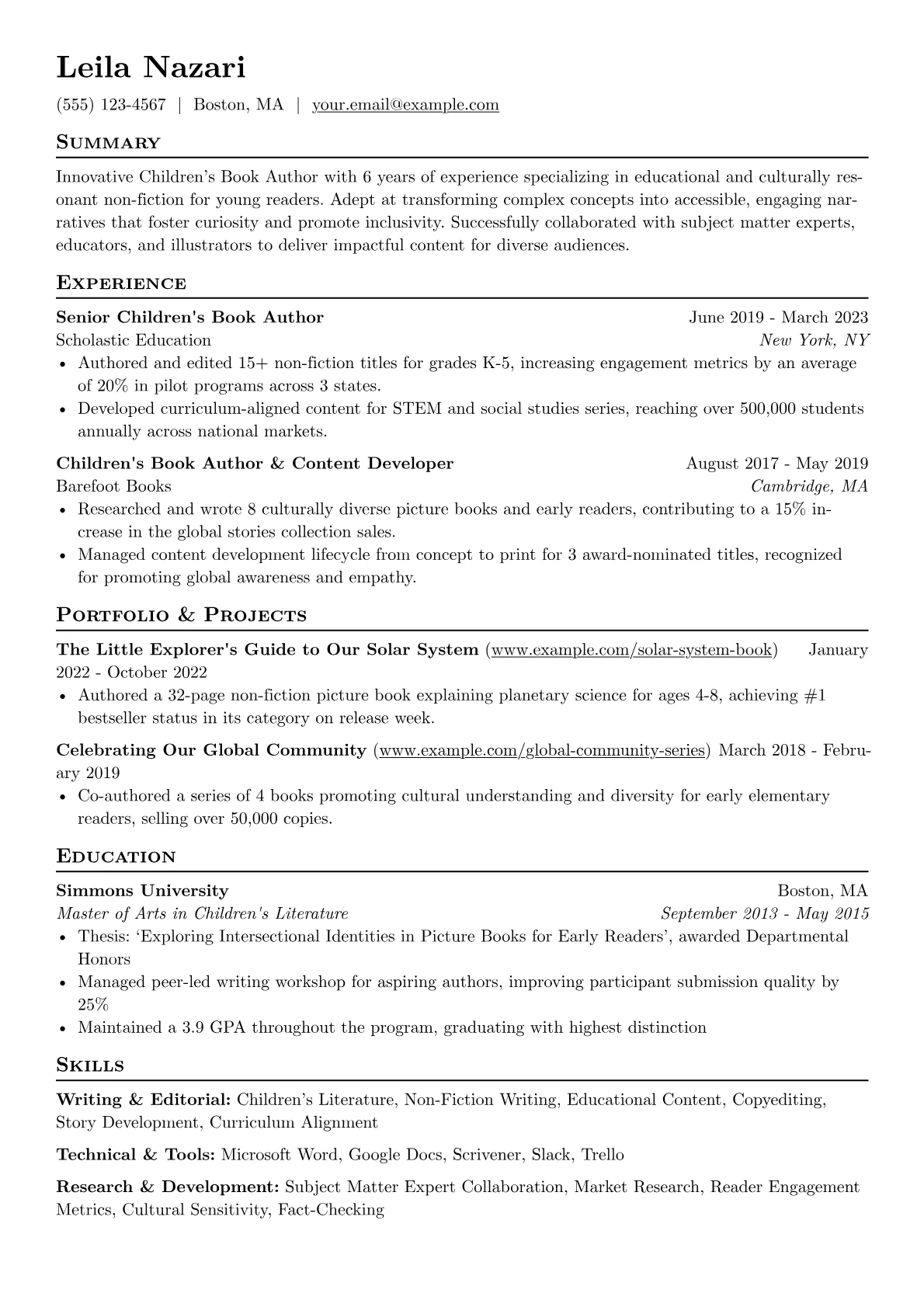 Children's Book Author version - Page 1