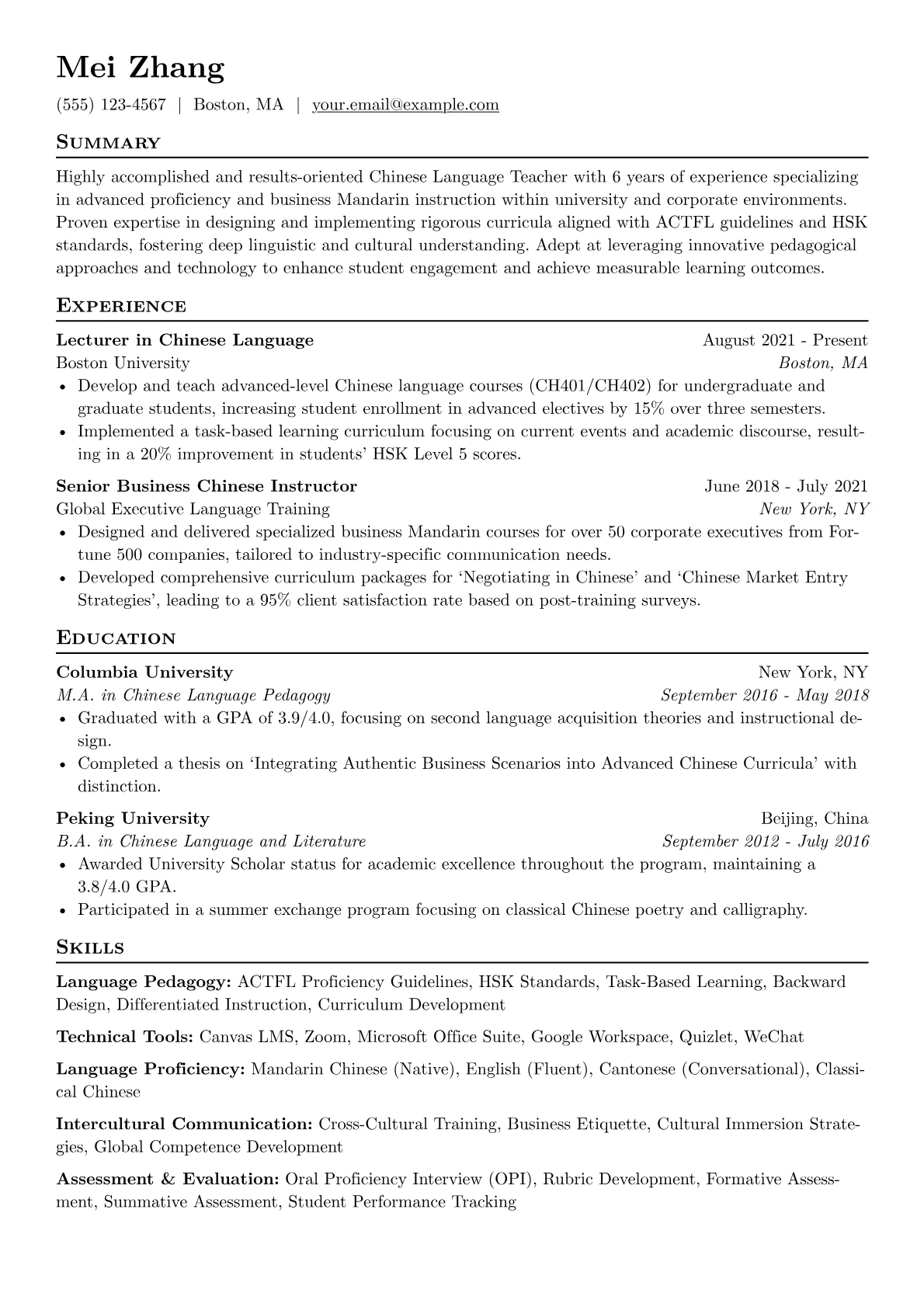Chinese Language Teacher version - Page 1