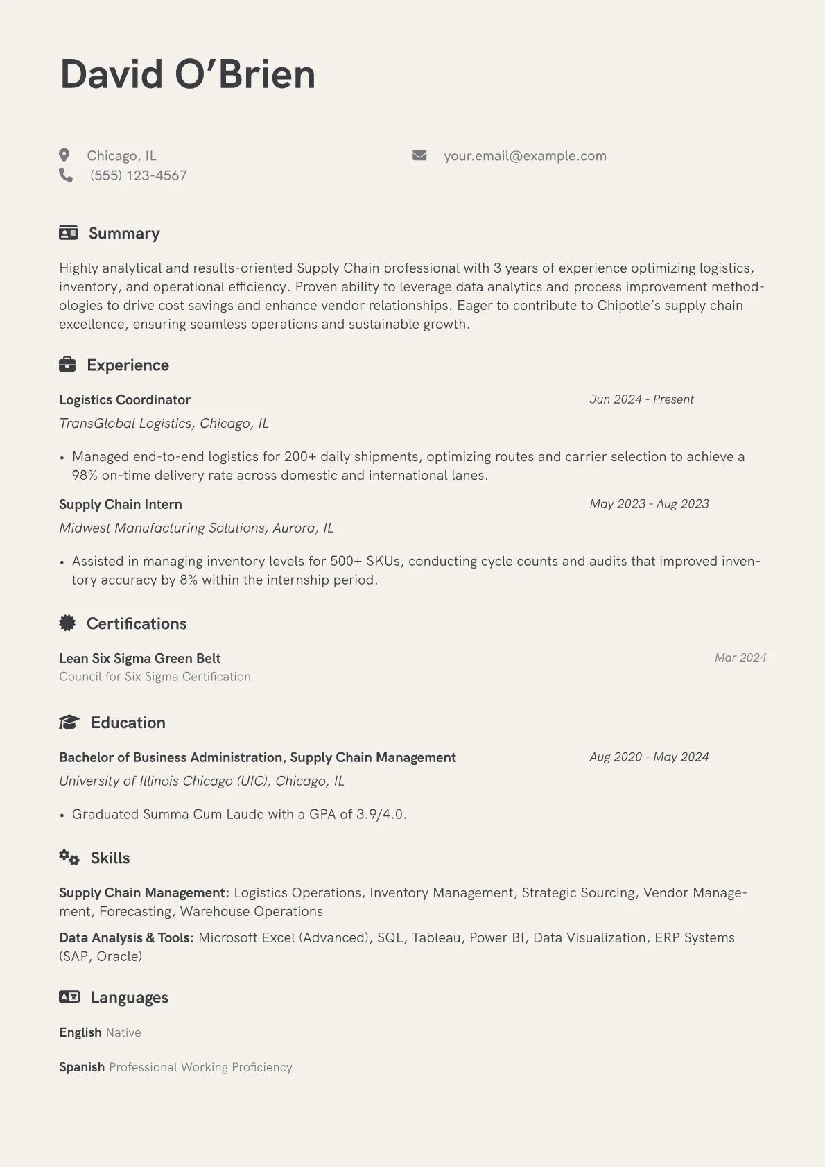 Supply Chain Coordinator version - Page 1