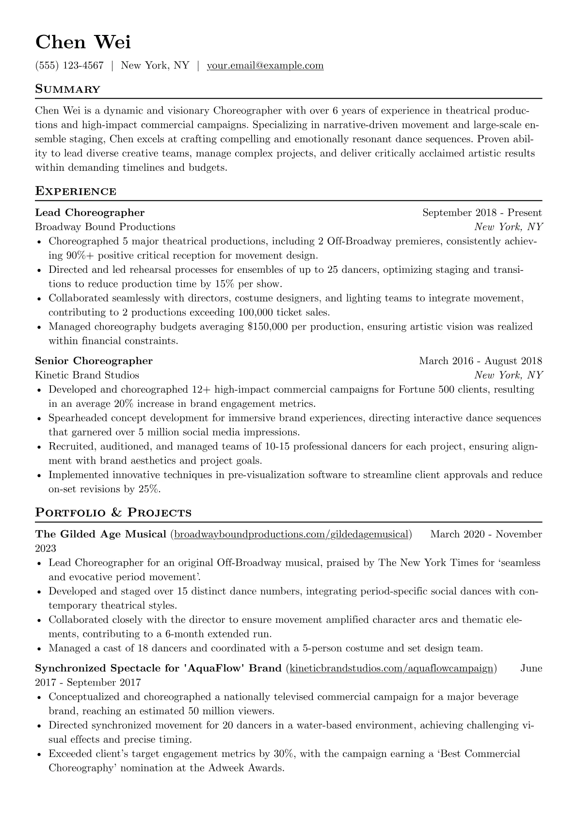 Choreographer version - Page 1
