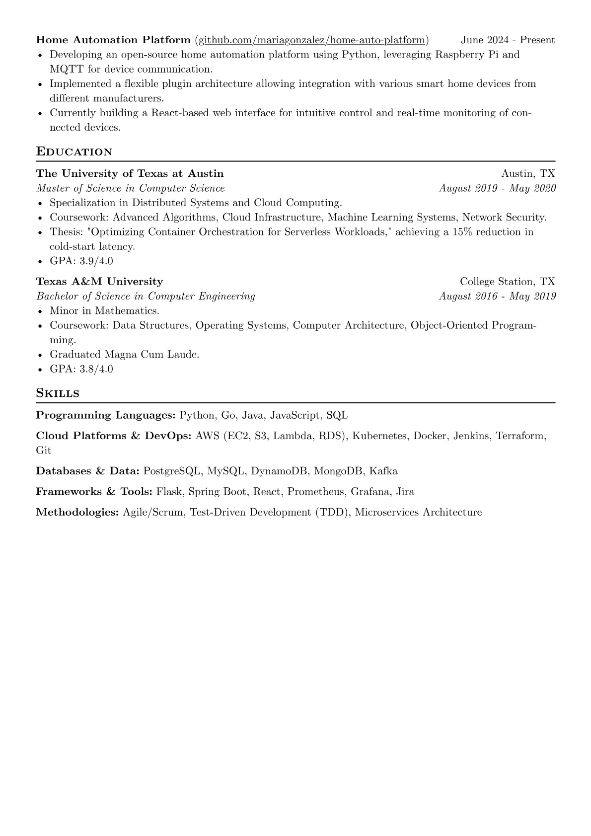 Cisco resume example, Software Engineer, page 2