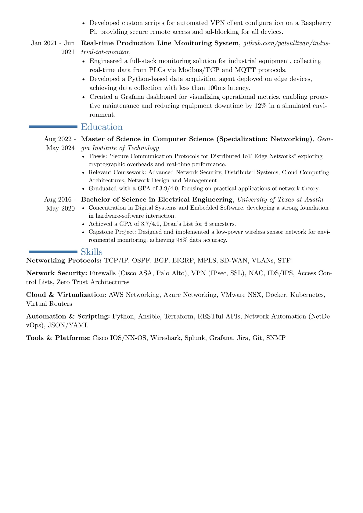 Cisco resume example, Career changer, page 2