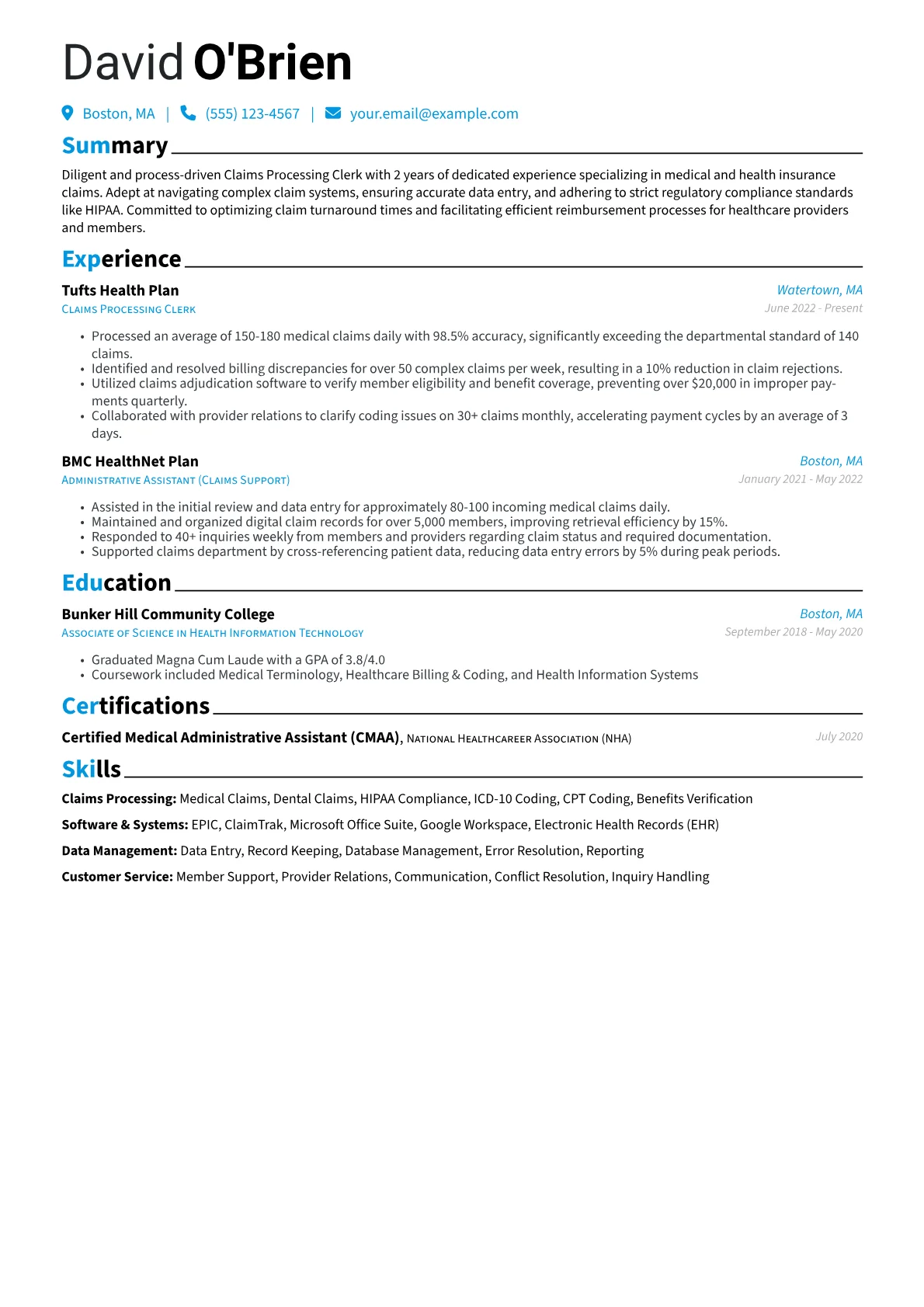 Medical Claims Specialist version - Page 1