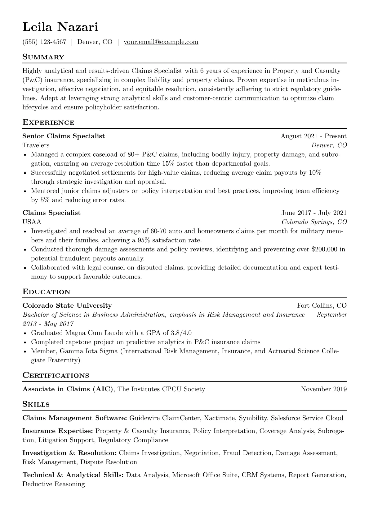 Property & Casualty version - Page 1