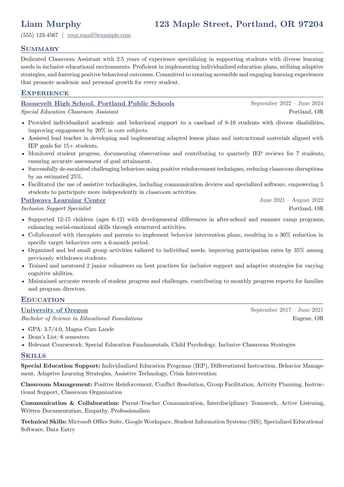 Special Education Focus version - Page 1