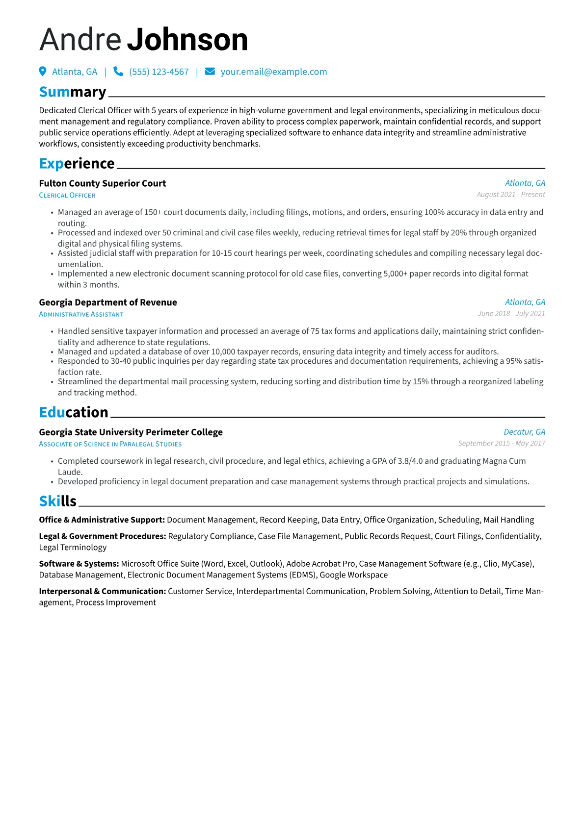 Clerical Officer version - Page 1
