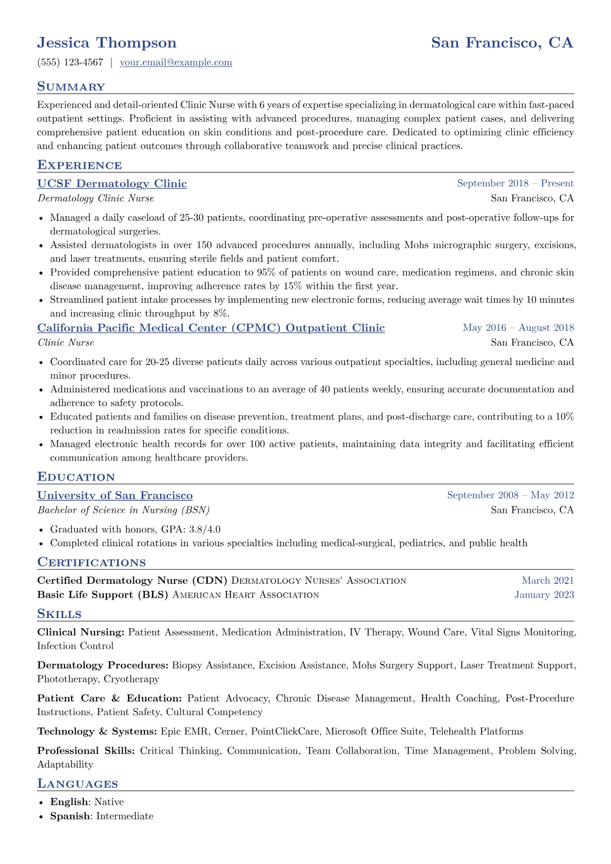 Dermatology Clinic Nurse version - Page 1