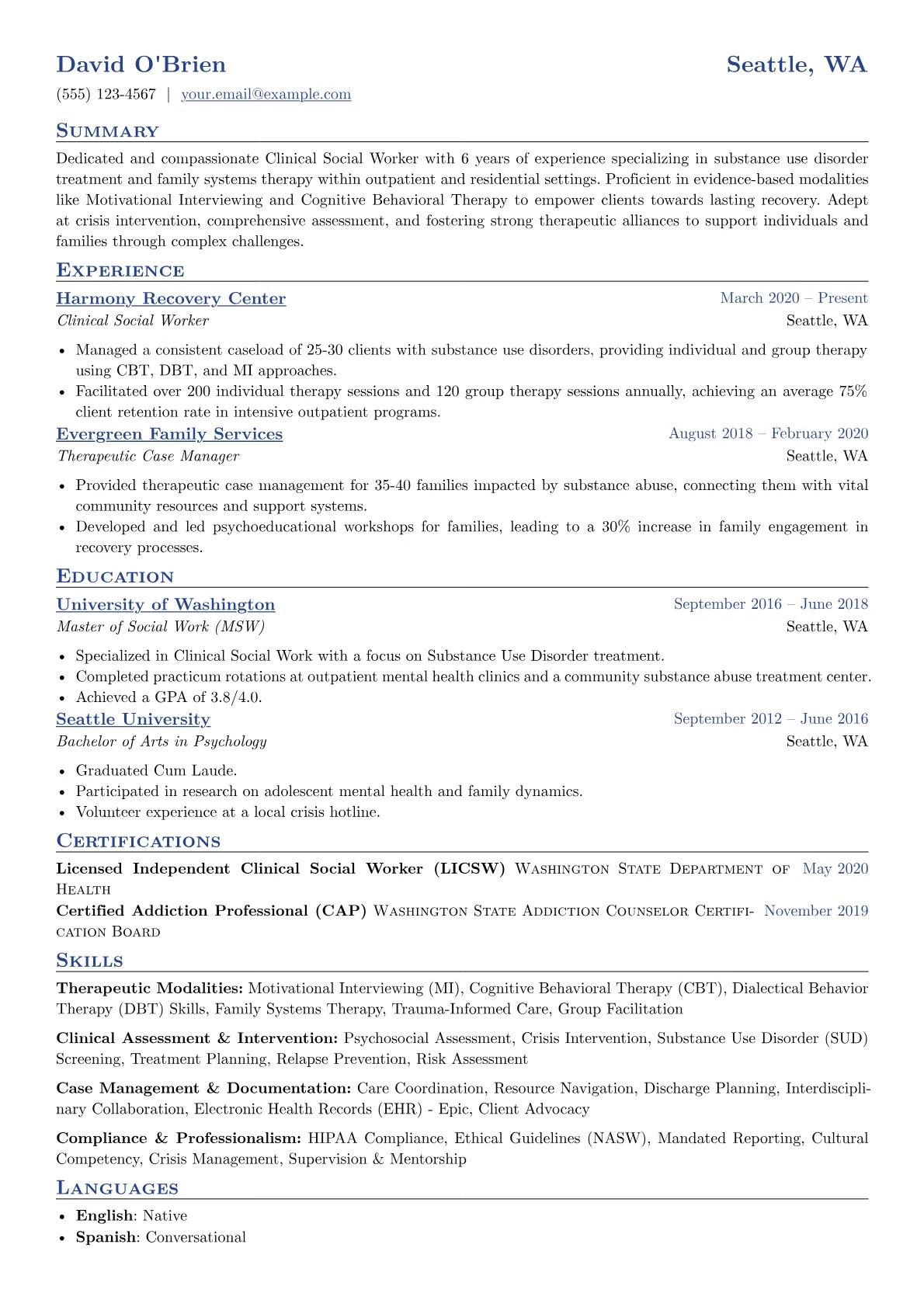 Clinical Social Worker version - Page 1