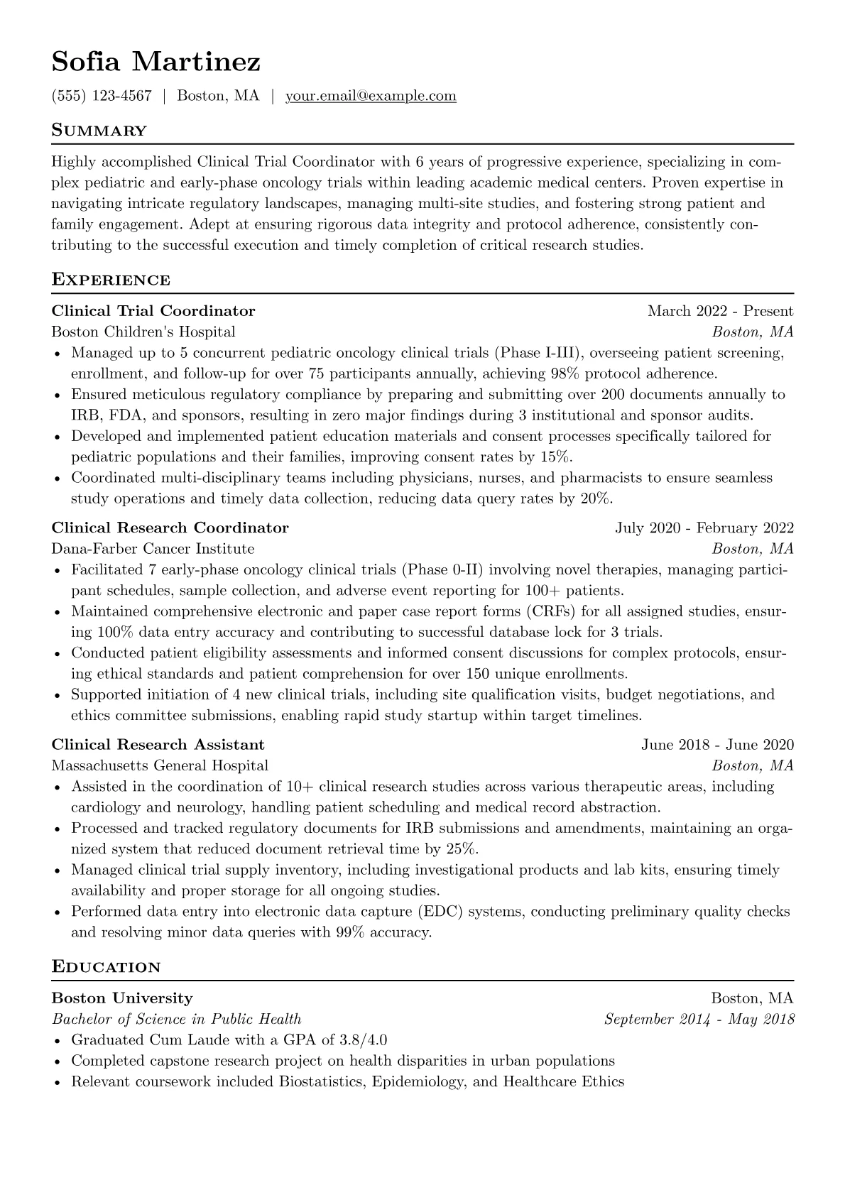 Clinical Trial Management version - Page 1