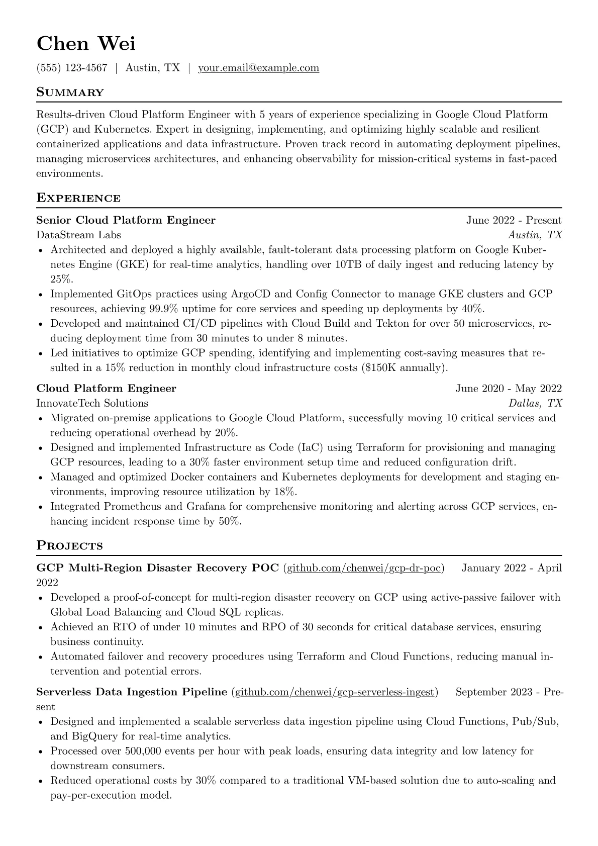 GCP/Kubernetes Specialist version - Page 1