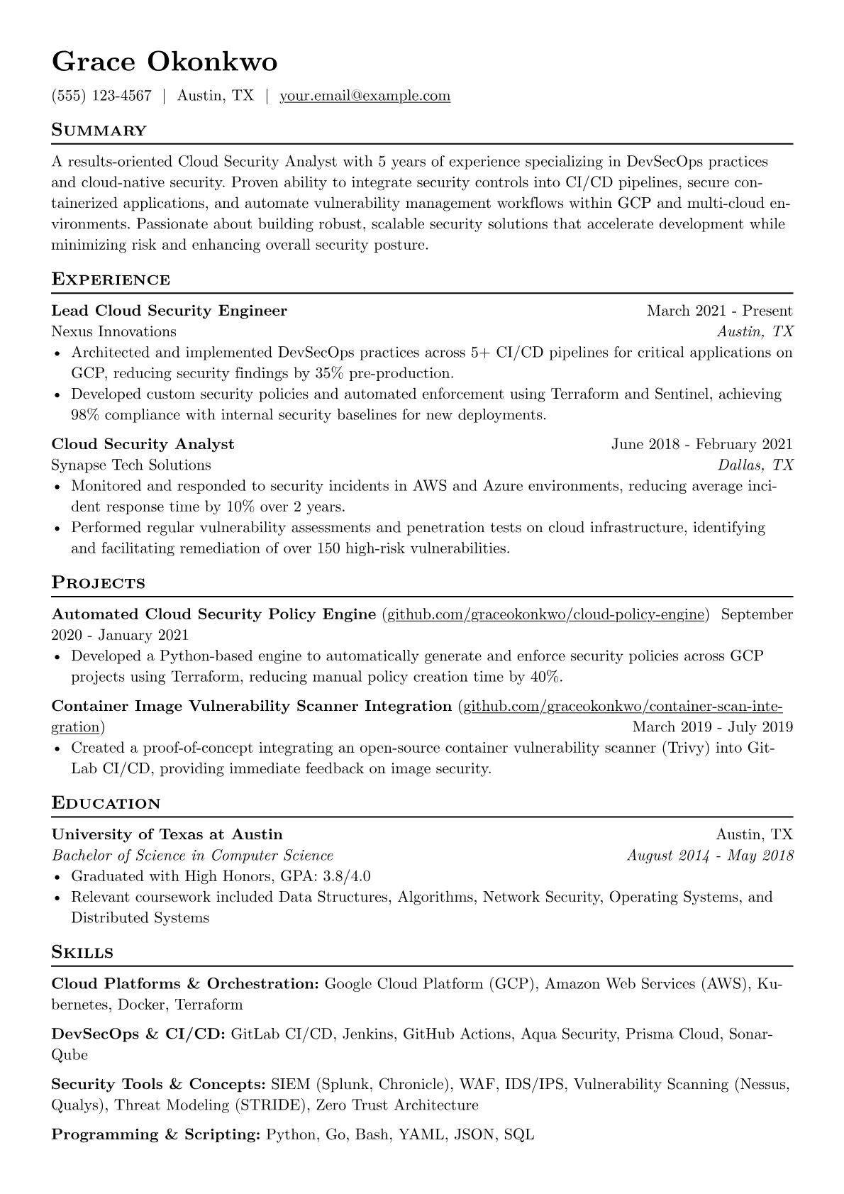 Cloud Security Analyst version - Page 1
