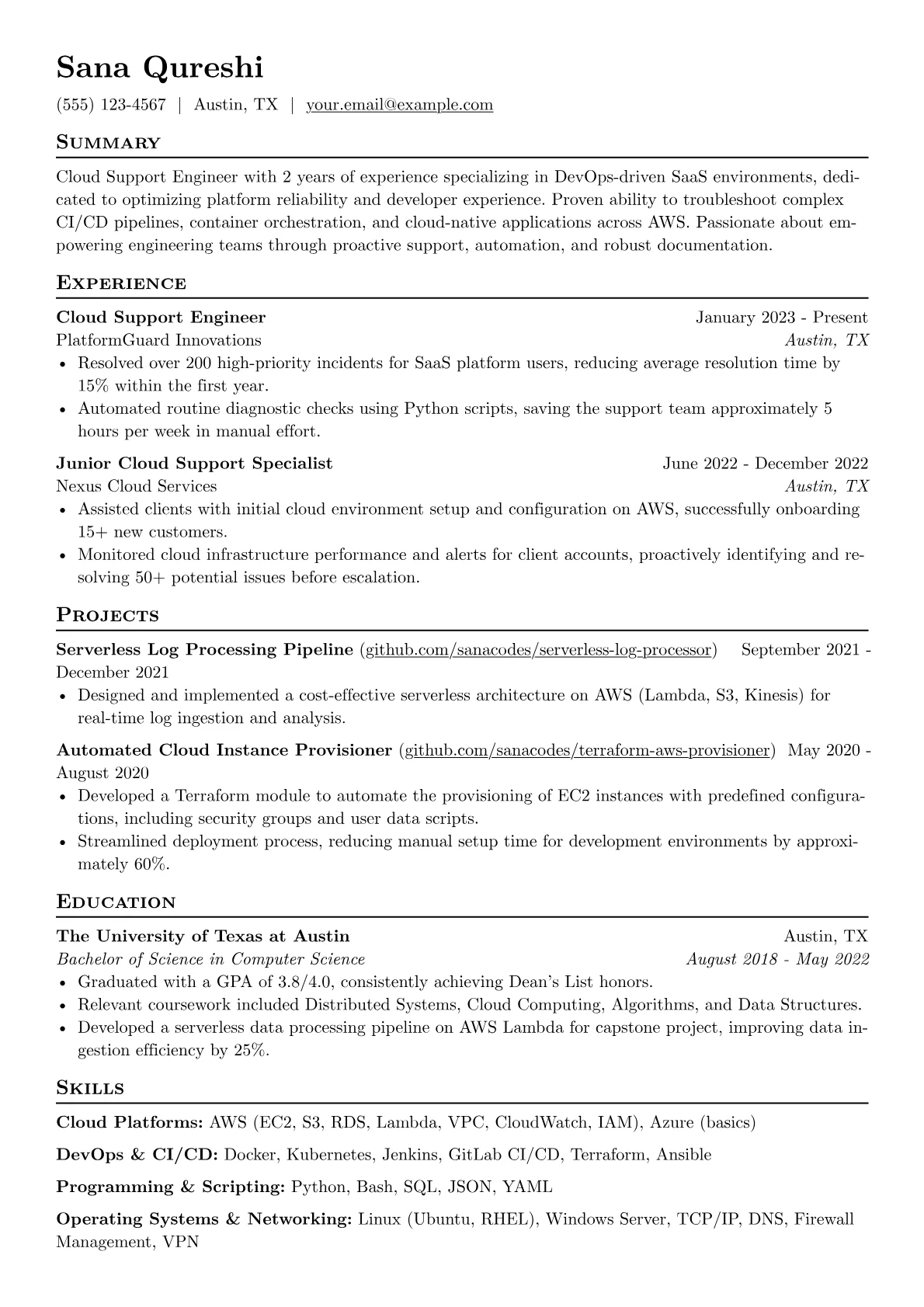 Cloud Support Engineer version - Page 1