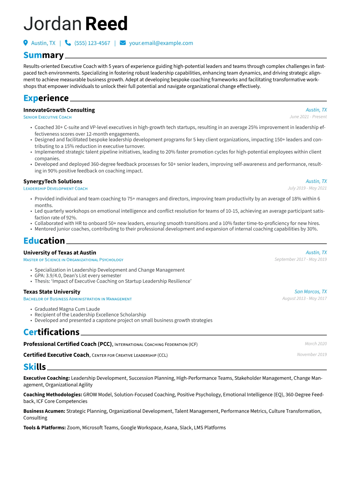 Executive Coaching version - Page 1