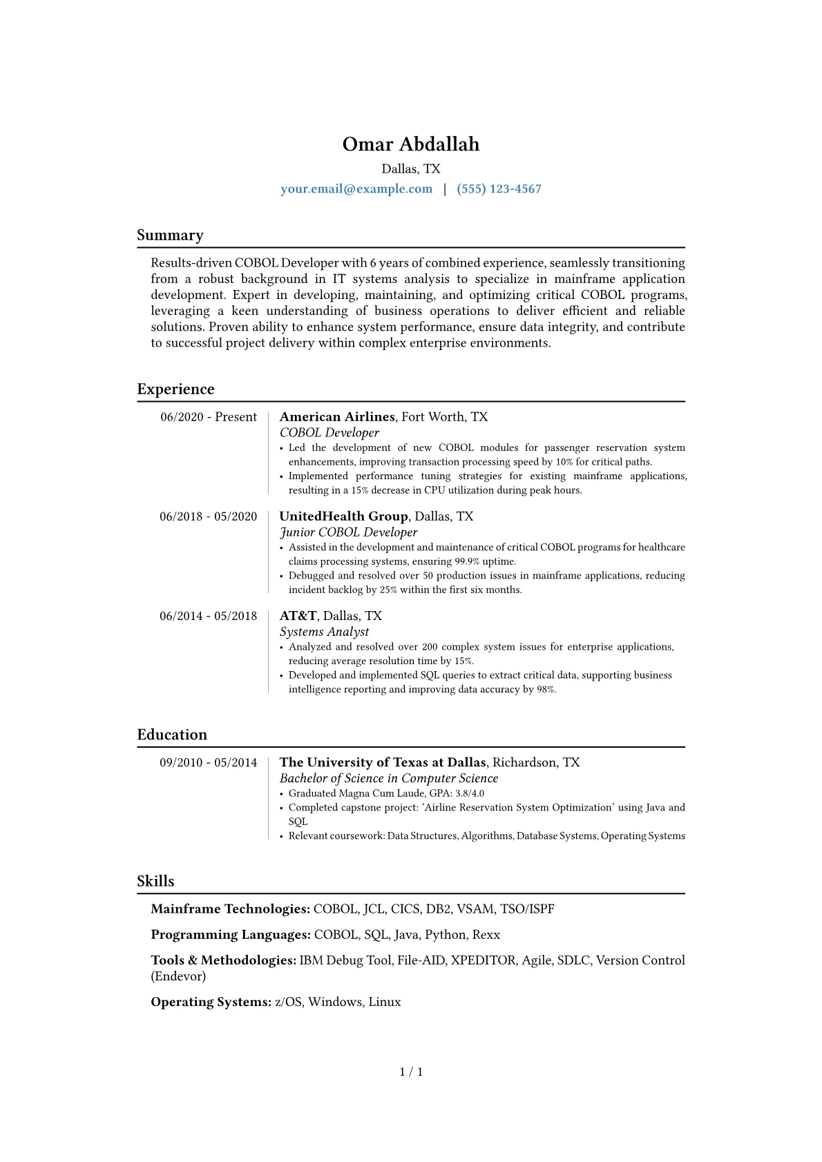Career changer version - Page 1