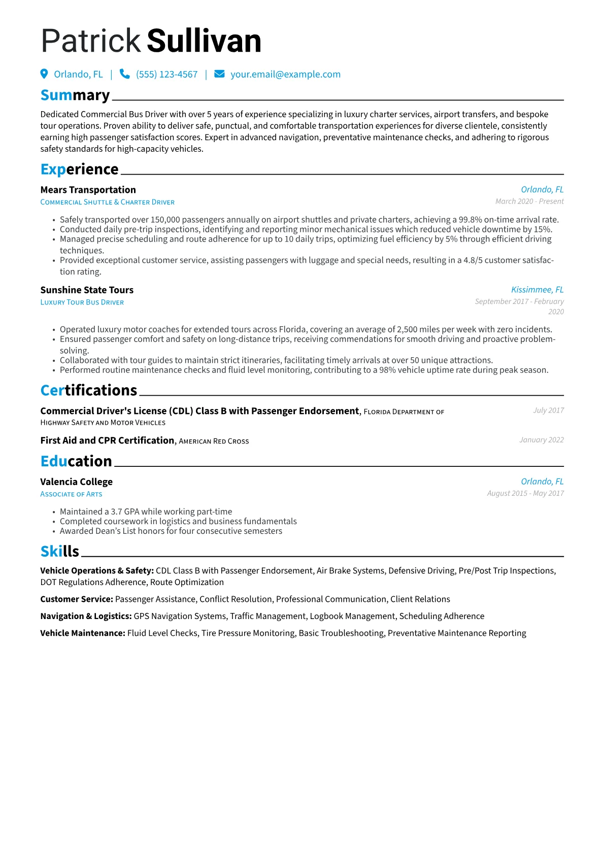 Charter & Tour Bus version - Page 1