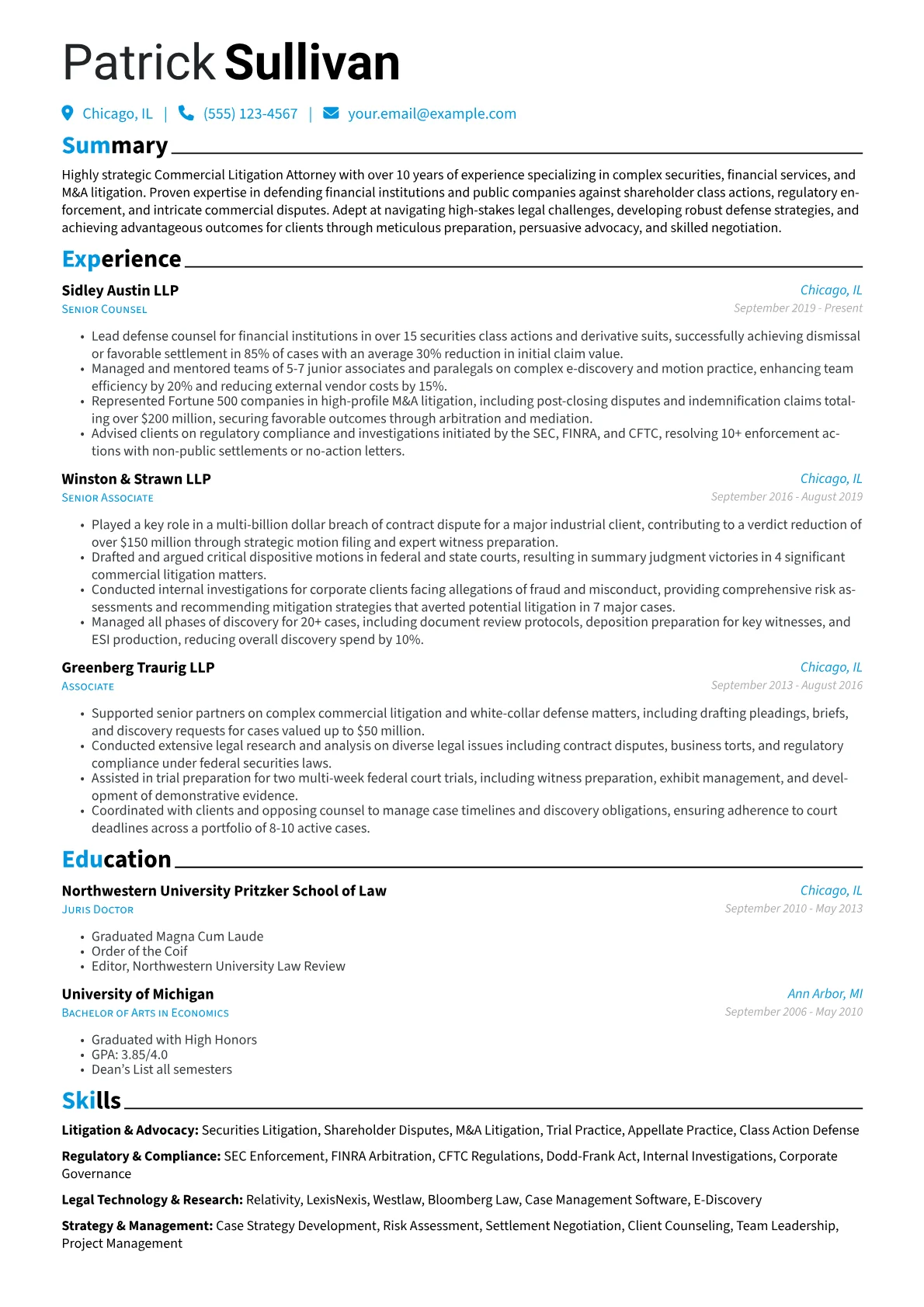 Commercial Litigation version - Page 1