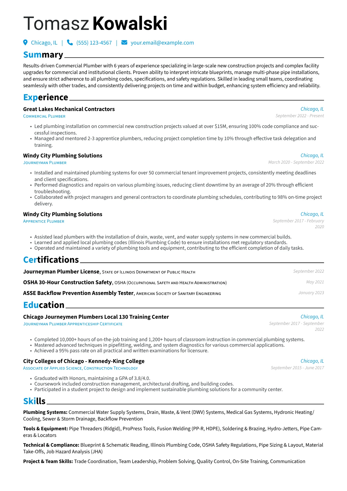 Commercial Plumber version - Page 1