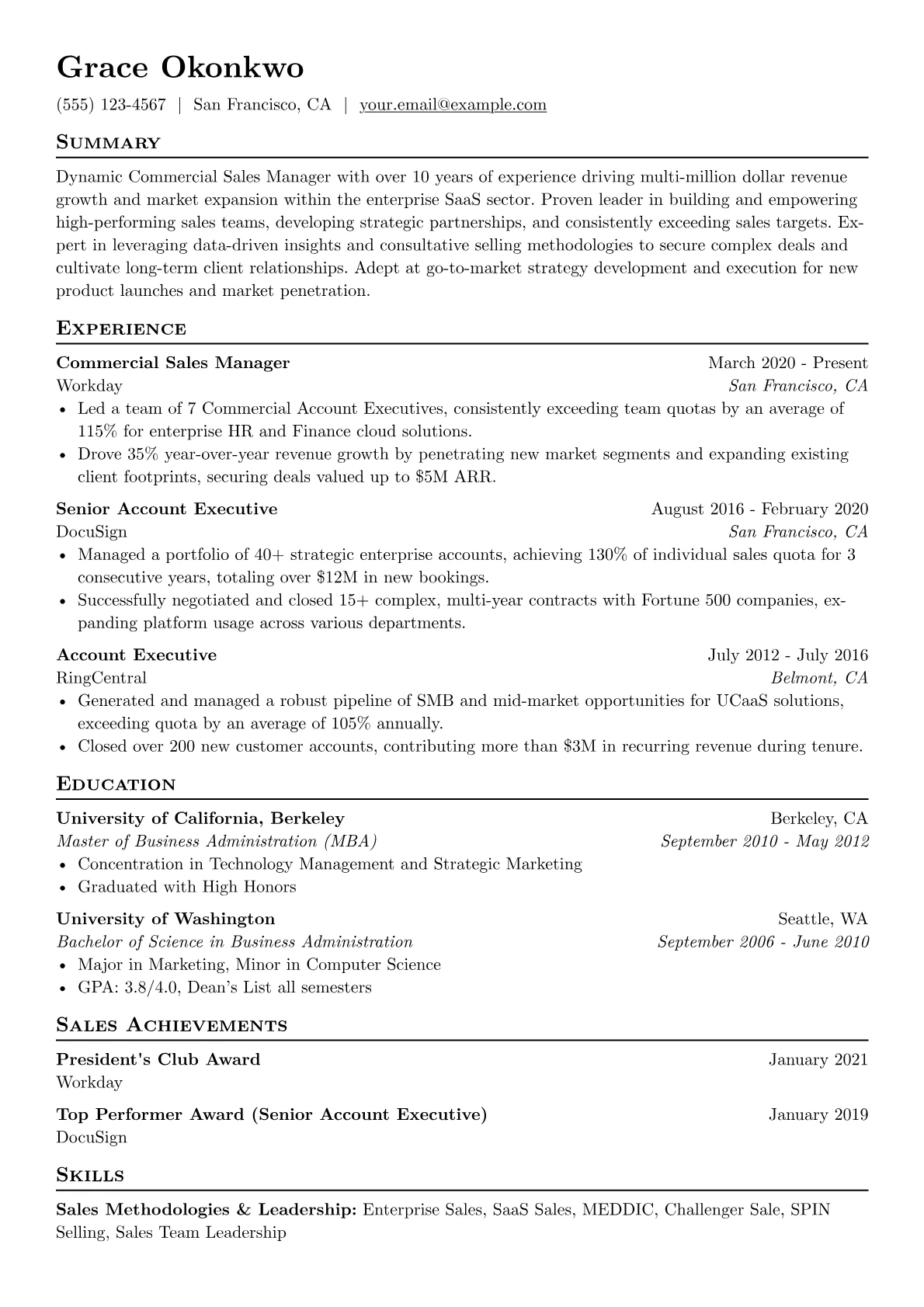 Commercial Sales Manager version - Page 1