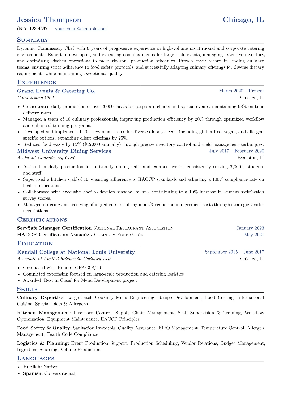 Commissary Chef version - Page 1