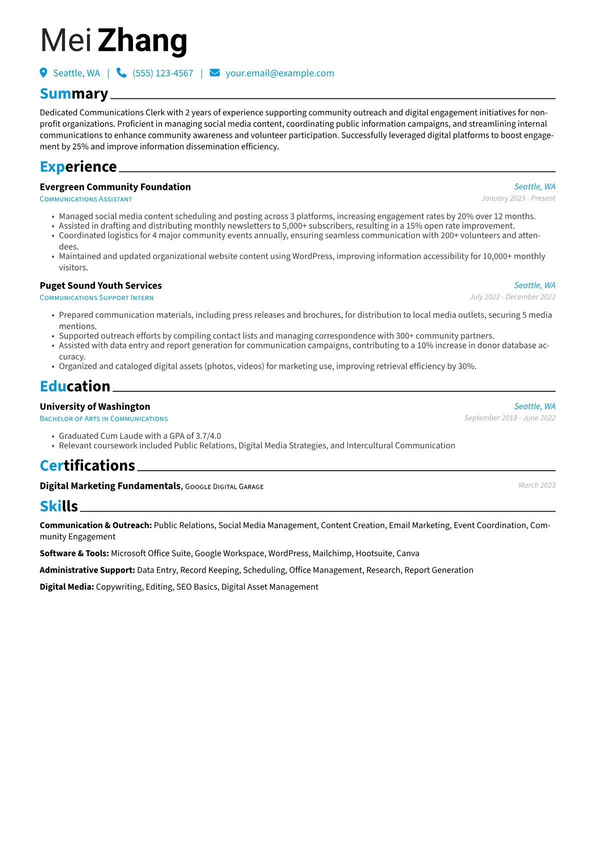Communications Clerk version - Page 1