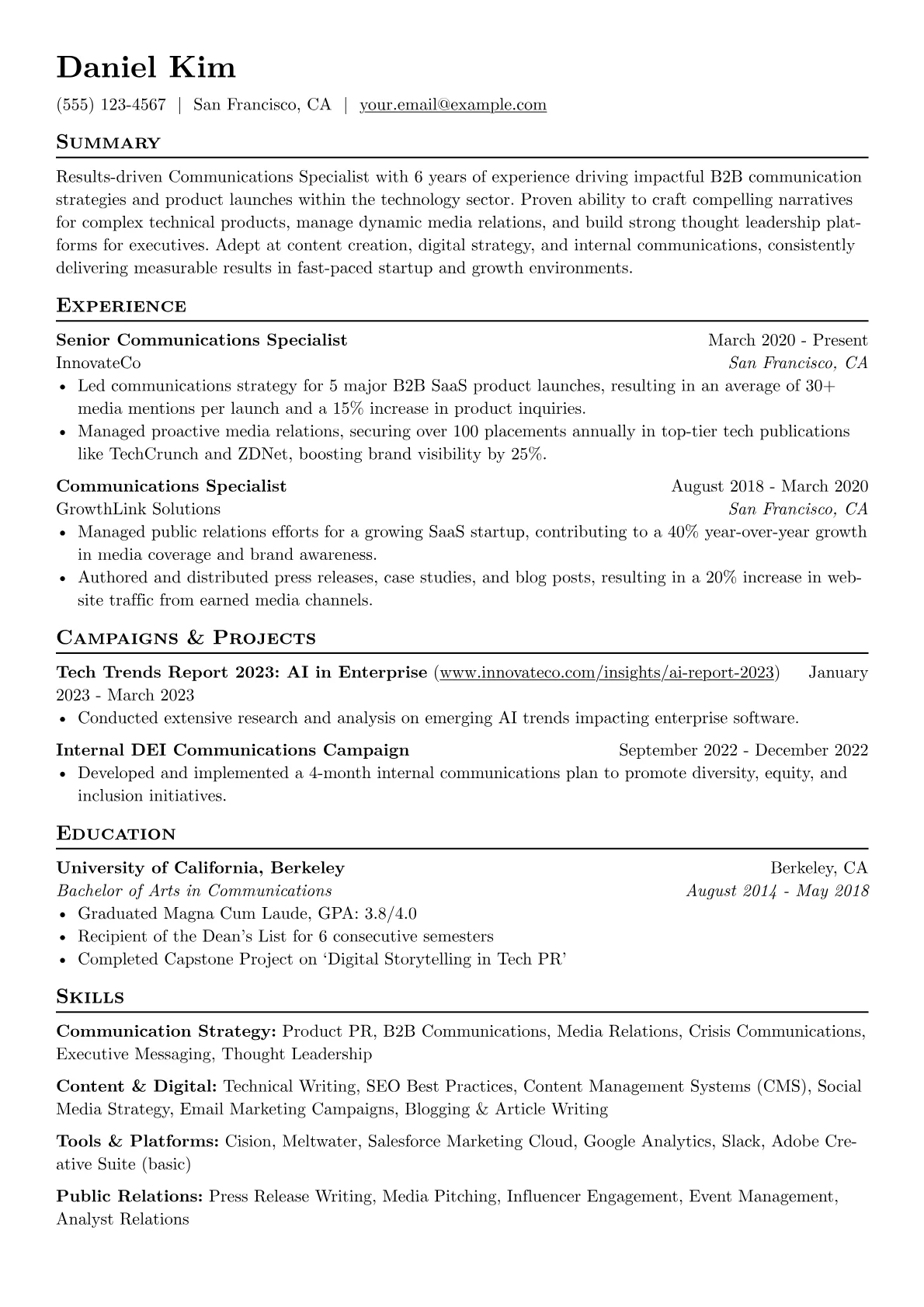 Tech Communications Focus version - Page 1