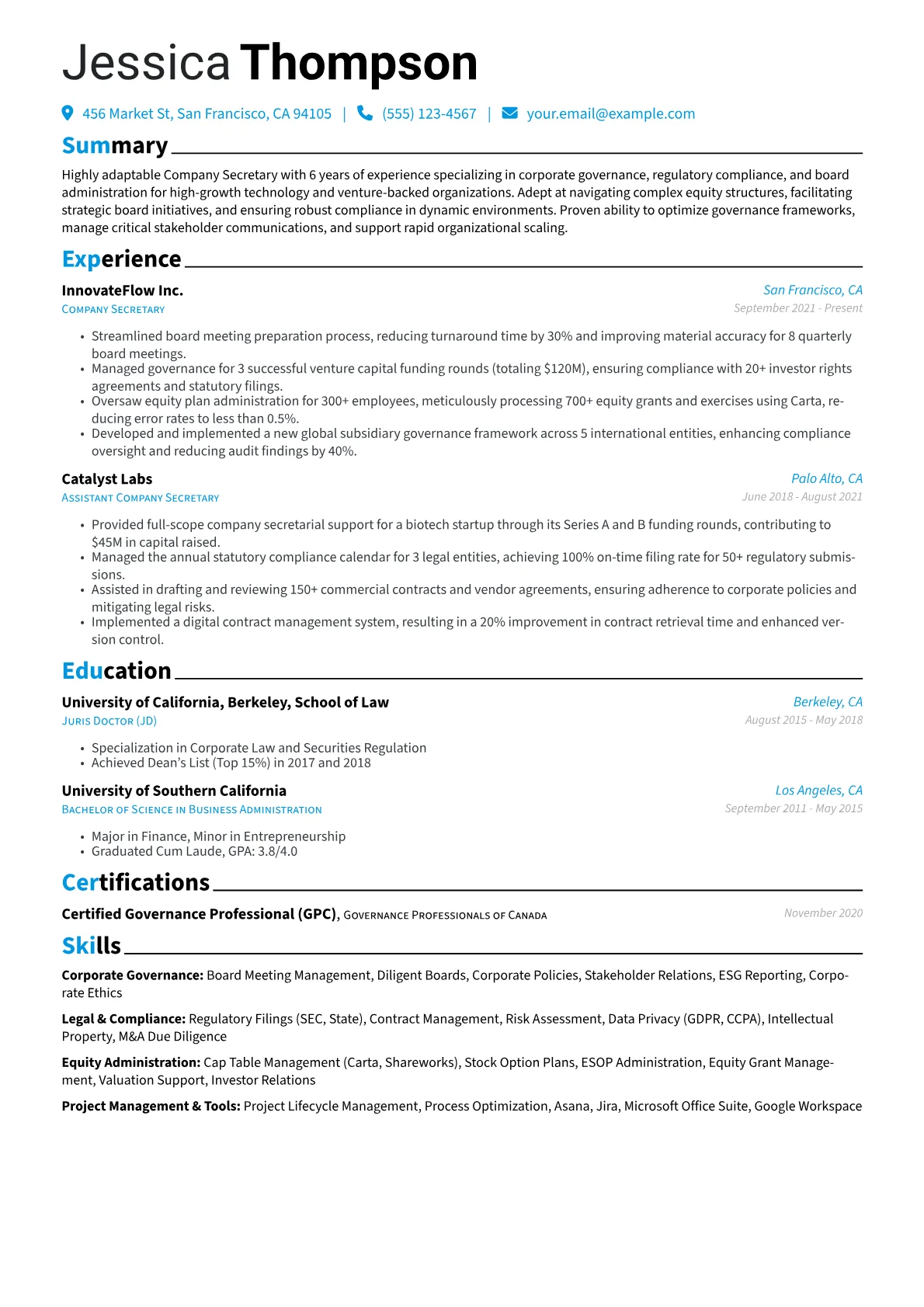 Company Secretary version - Page 1