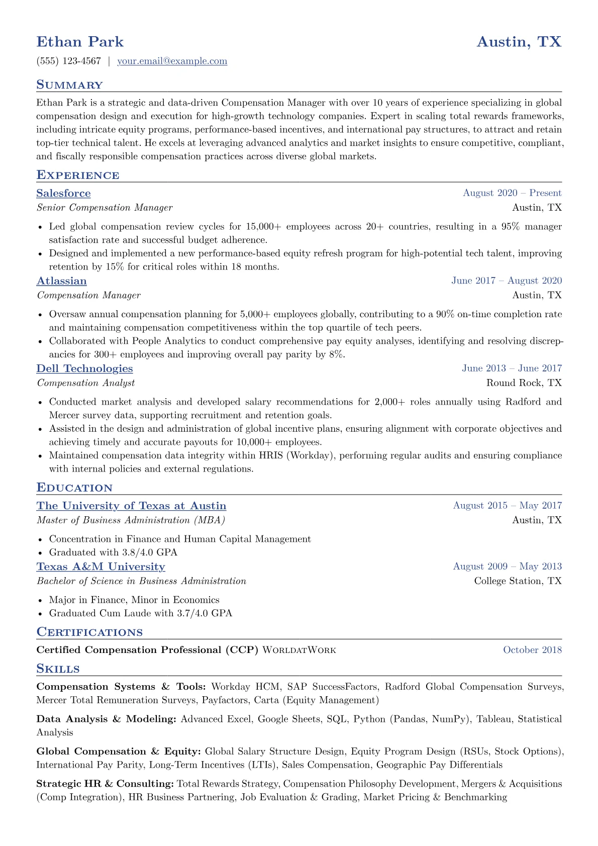 Compensation Manager version - Page 1