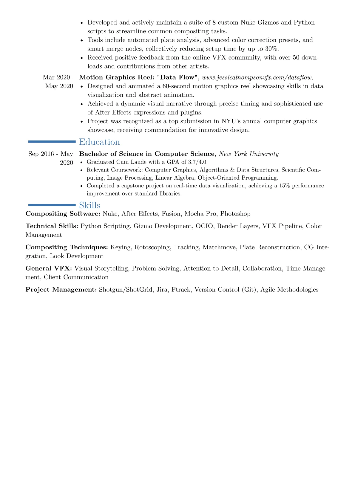 Compositor resume example, Career changer, page 2
