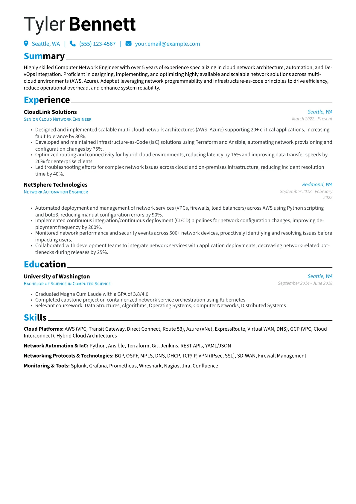 Cloud Network Engineer version - Page 1