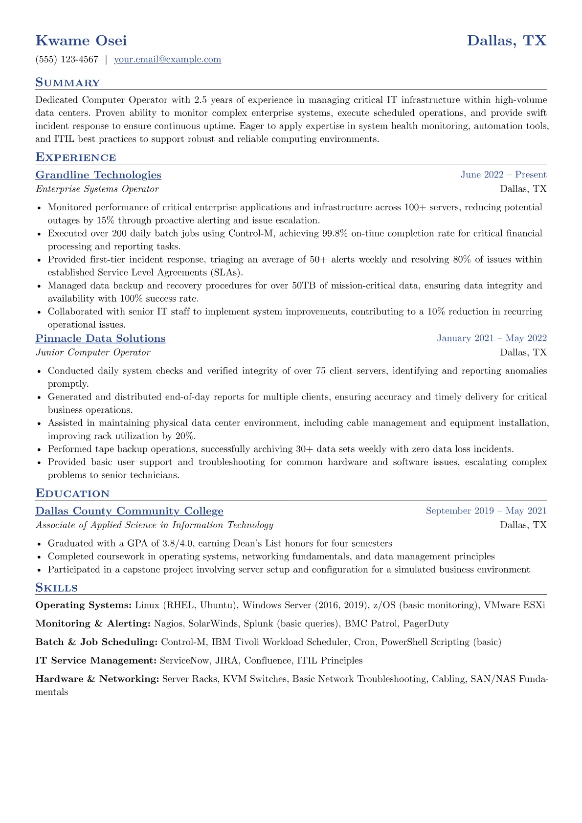 Computer Operator version - Page 1