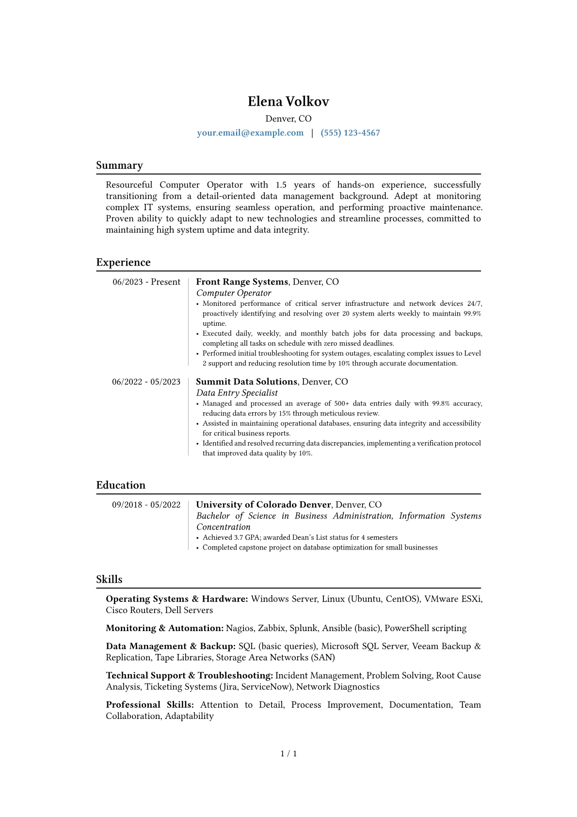 Career changer version - Page 1