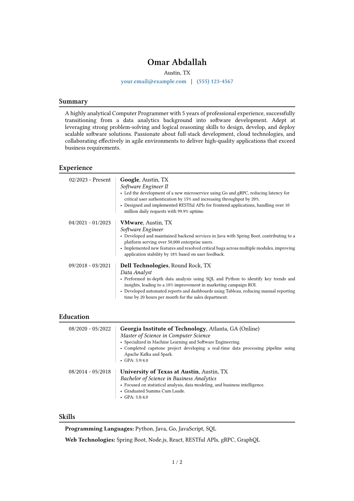 Career changer version - Page 1