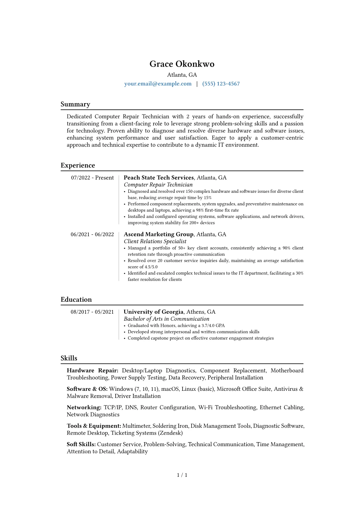 Career changer version - Page 1