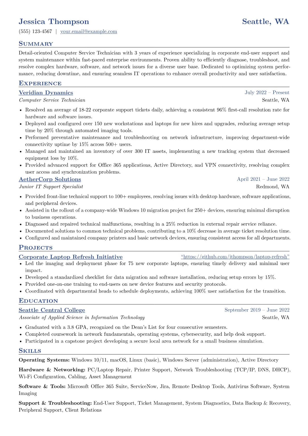 Corporate IT Service version - Page 1