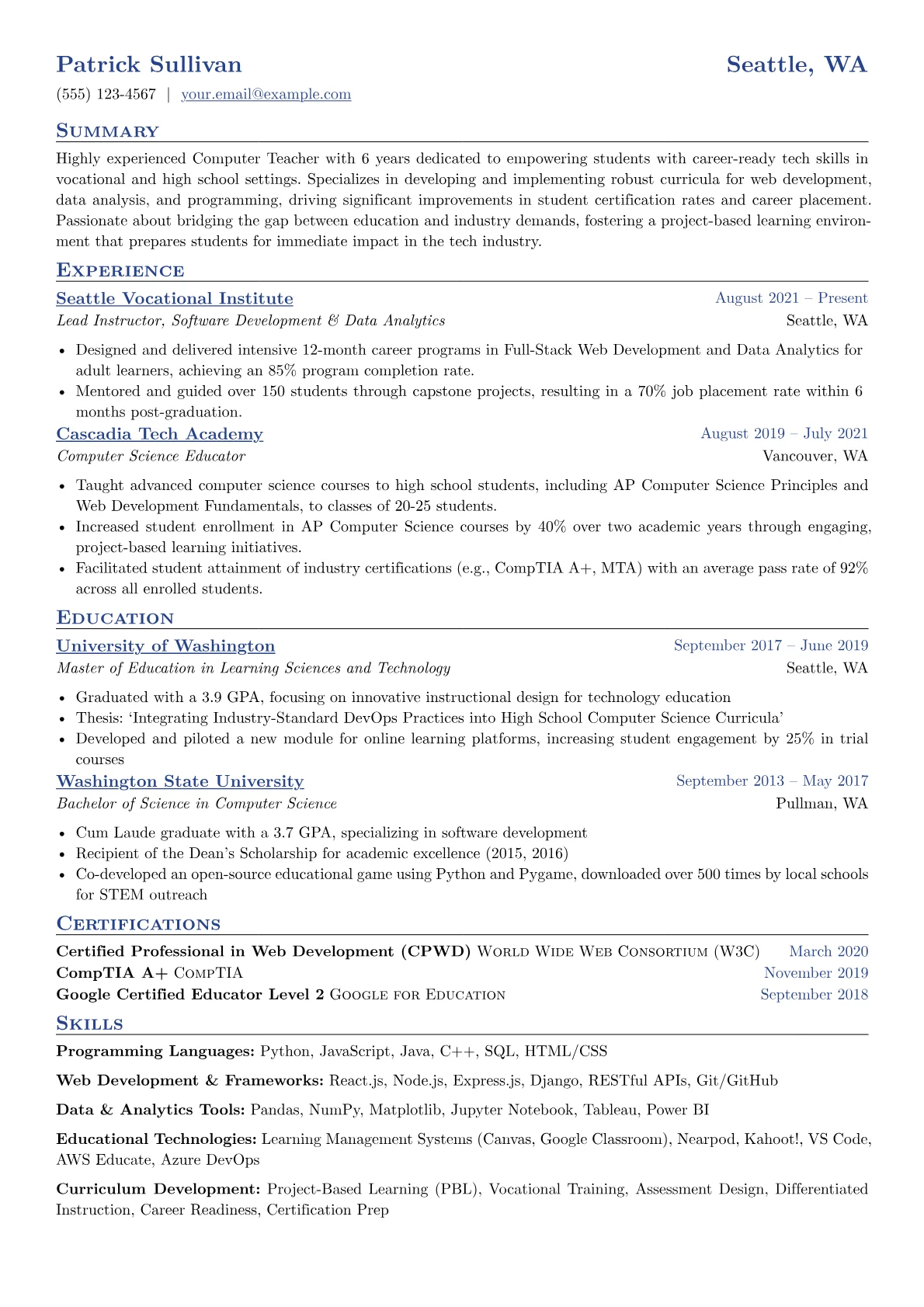 Career-Focused Tech version - Page 1