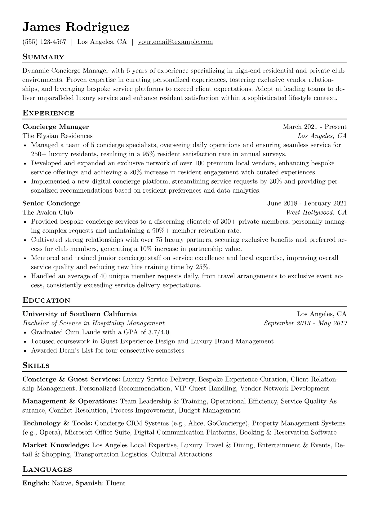 Concierge Manager version - Page 1