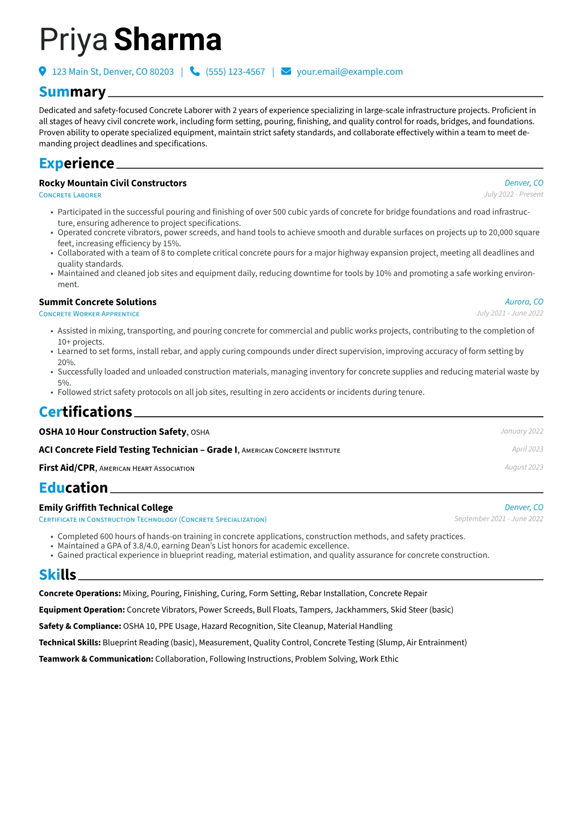 Concrete Laborer version - Page 1