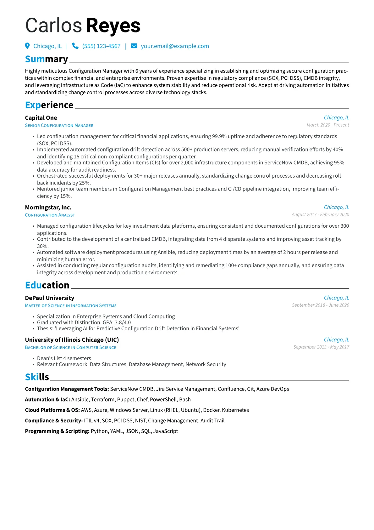 Configuration Management version - Page 1