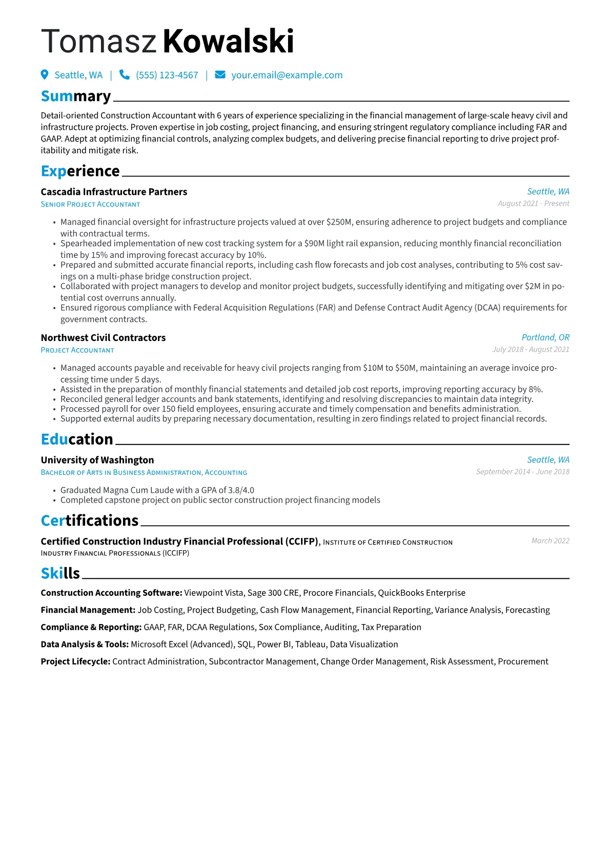 Infrastructure Accountant version - Page 1