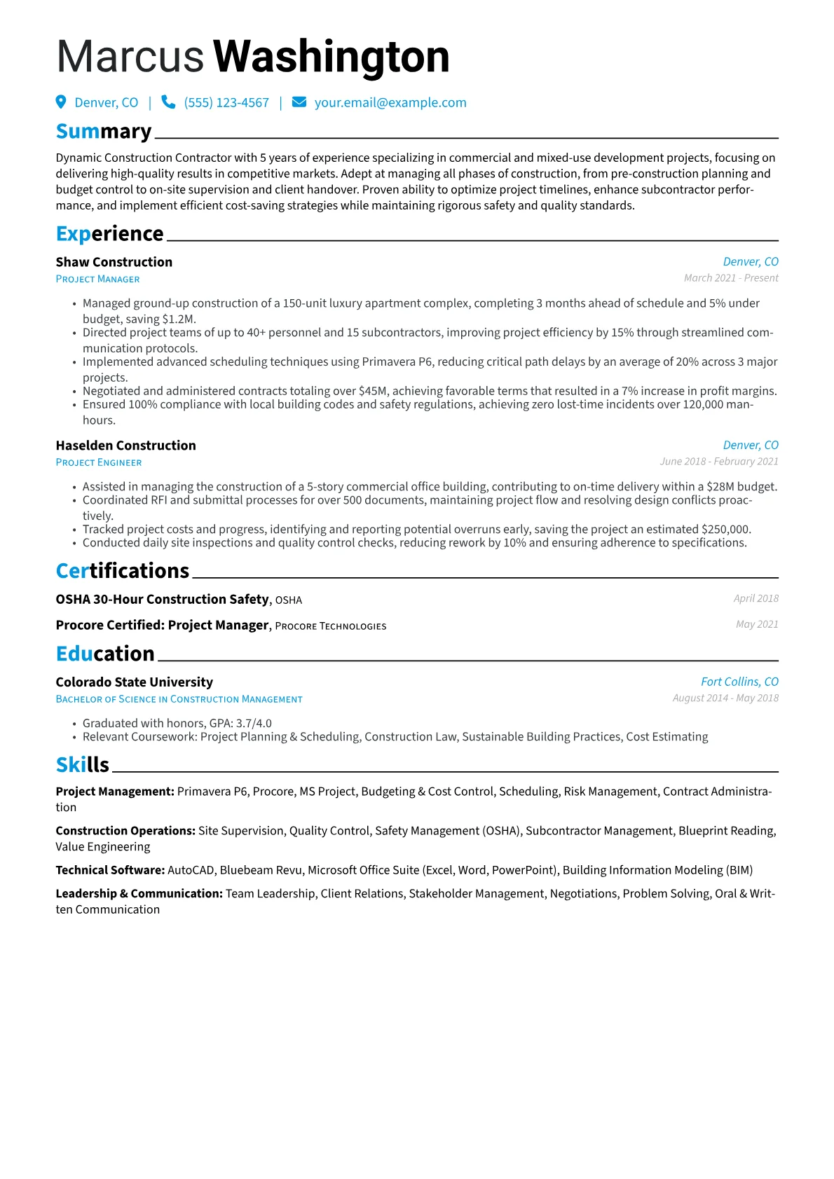 Project Management version - Page 1