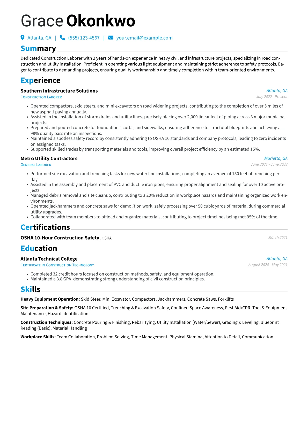 Construction Laborer version - Page 1