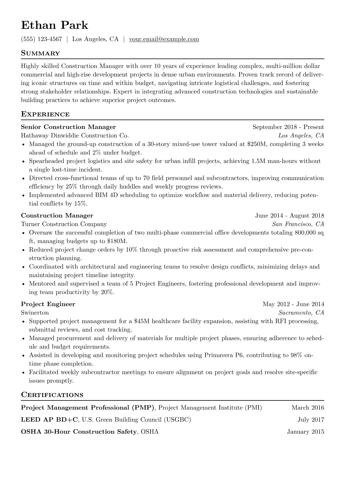 Project Management version - Page 1