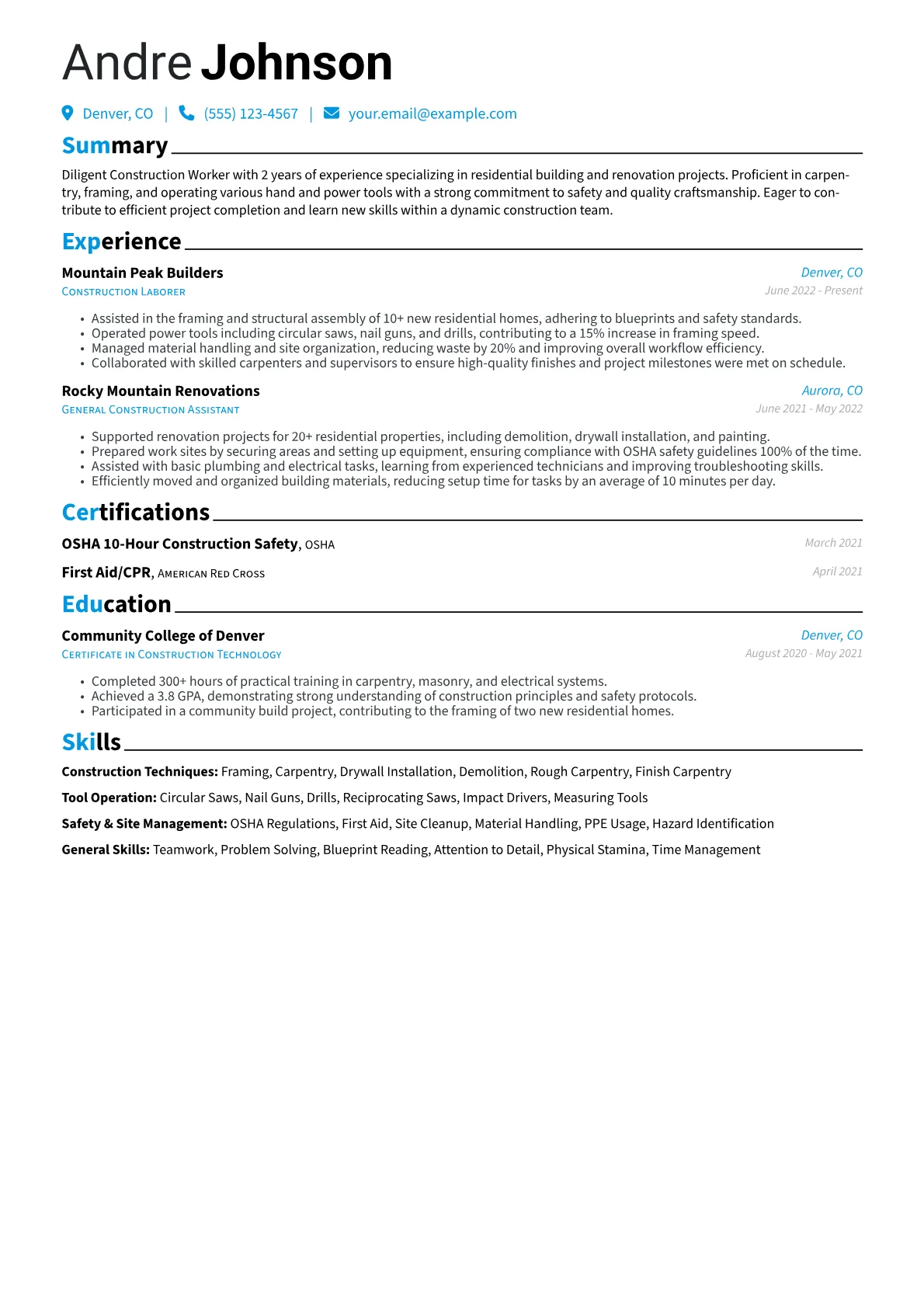 Residential version - Page 1
