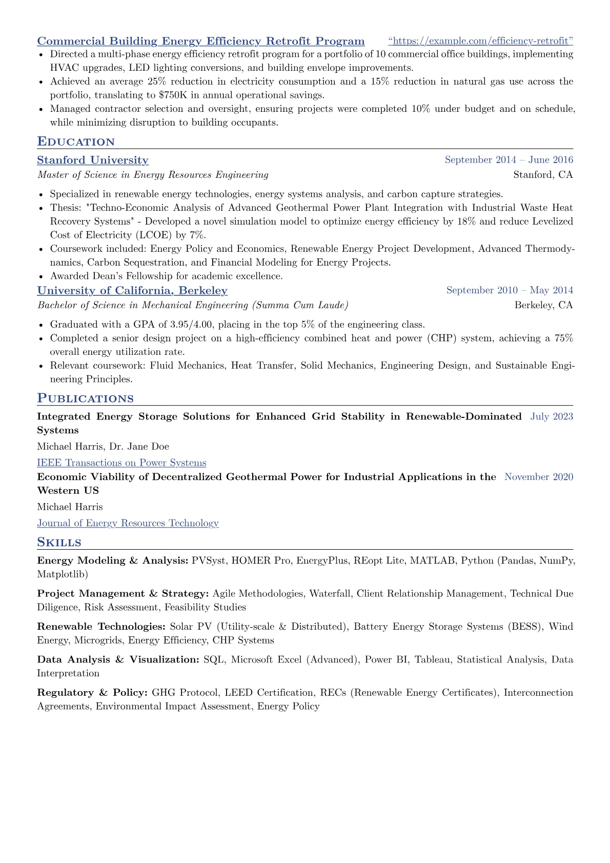 Consulting Engineer resume example, Sustainable Energy Systems, page 2