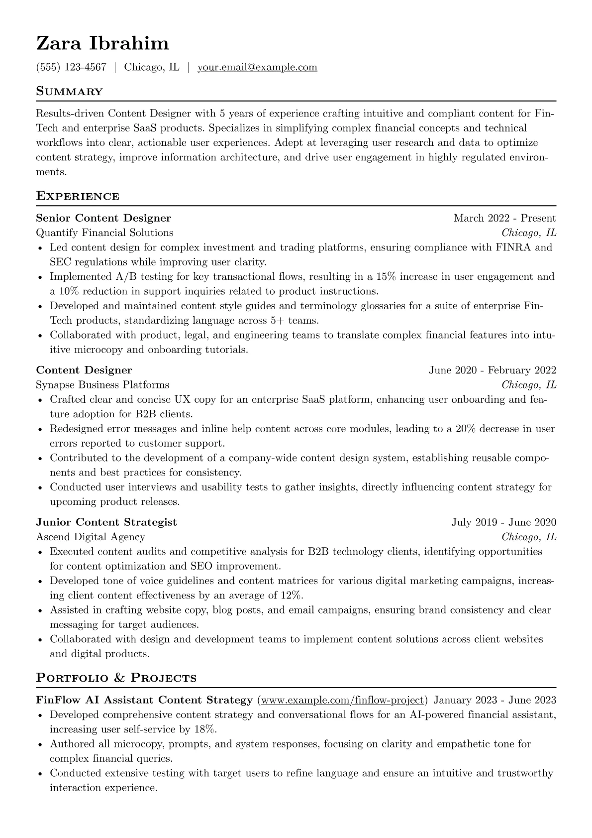 FinTech / Enterprise SaaS version - Page 1