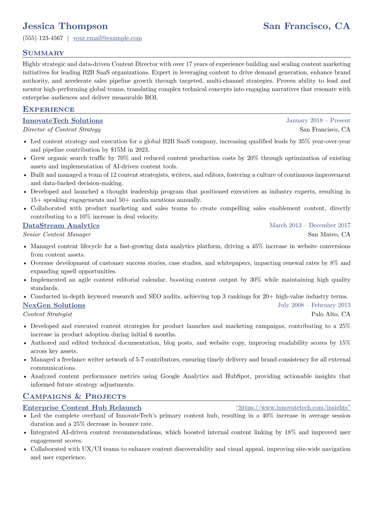 B2B SaaS Content Director version - Page 1